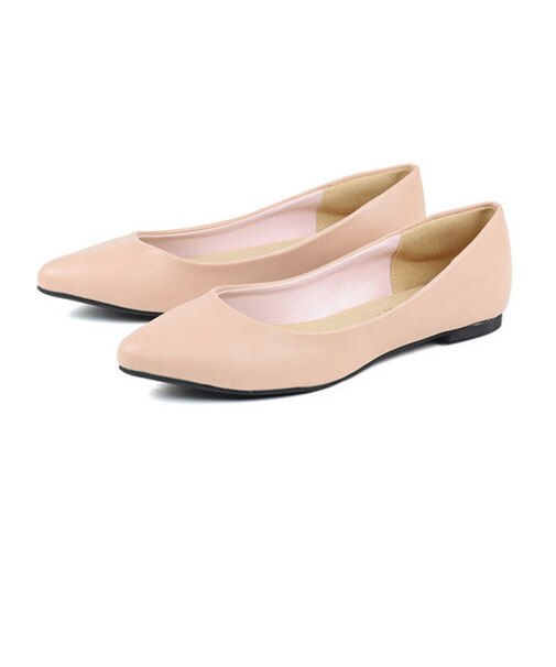【軽量/クッション入】ポインテッドトゥフラットパンプス (5315-a)