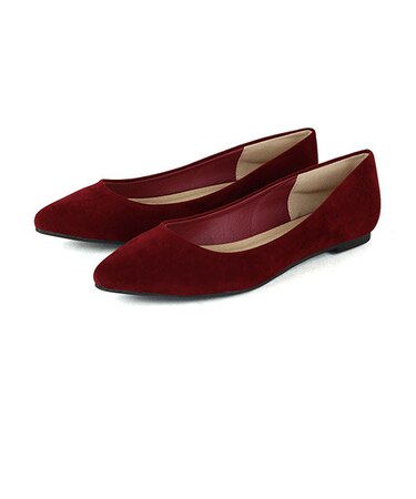 【軽量/クッション入】ポインテッドトゥフラットパンプス (5315-a)