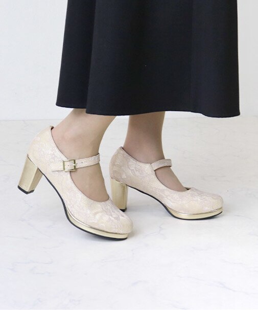 チャンキーヒールストラップパンプス (1110-2)