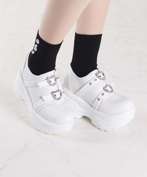 厚底ハートビジュースニーカー (1672)