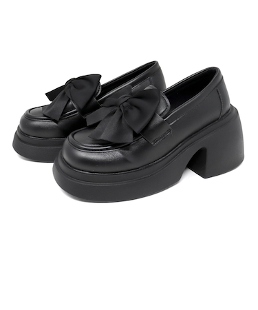 LoveHunter 厚底 ビッグリボンローファー (1698)