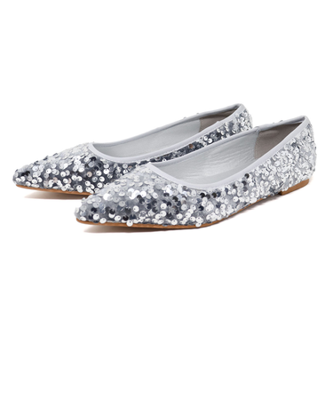 LiBERTYDOLL ポインテッドトゥスパンコールフラットパンプス (1031)