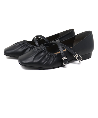 LiBERTYDOLL パンプス スクエアトゥ ギャザーストラップ (1021)