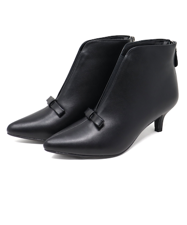 LiBERTYDOLL フロントリボン Vカット ポインテッドトゥブーツ (3615)