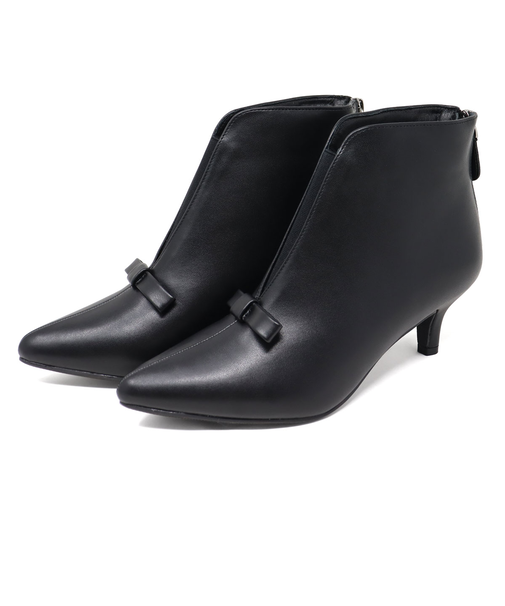 LiBERTYDOLL フロントリボン Vカット ポインテッドトゥブーツ (3615)