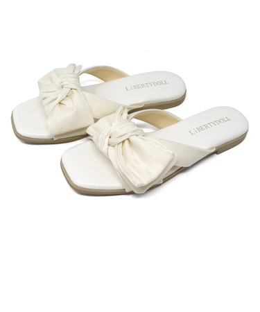 LiBERTYDOLL ビッグリボンスクエアフラットサンダル(4200)