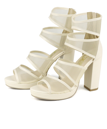 チャンキーヒールシアーベルトサンダル (1628)