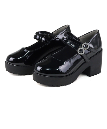 ダブルビジューベルトパンプス (1610)