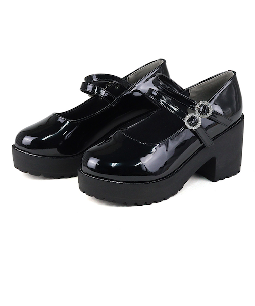 ダブルビジューベルトパンプス (1610)