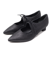 ポインテッドトゥリボンタイヒールパンプス (1041)