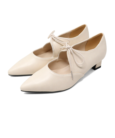 ポインテッドトゥリボンタイヒールパンプス (1041)