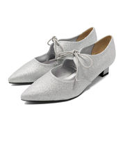 ポインテッドトゥリボンタイヒールパンプス (1041)