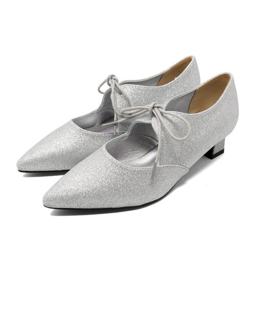 ポインテッドトゥリボンタイヒールパンプス (1041)