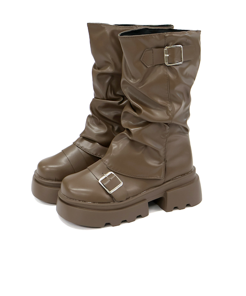 ダブルベルト厚底エンジニアカバーブーツ (9157)｜ジールマーケットの