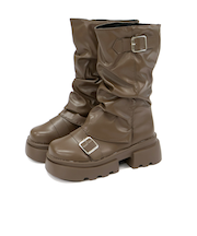 ダブルベルト厚底エンジニアカバーブーツ (9157)