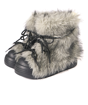 ボリュームフェイクファー（リボン）ブーツ (9158)