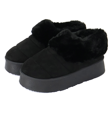 厚底折り返しファースリッポンシューズ (6411)