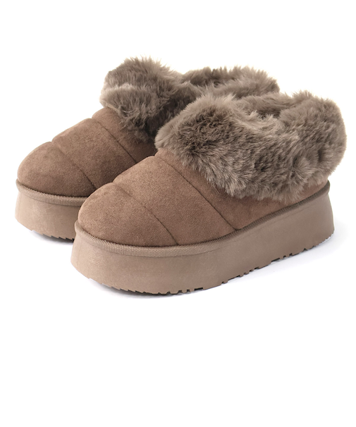 厚底折り返しファースリッポンシューズ (6411)