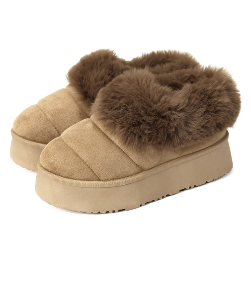 厚底折り返しファースリッポンシューズ (6411)