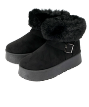 厚底ベルトデザインムートンブーツ / 6414