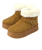 厚底ベルトデザインムートンブーツ / 6414