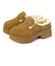 ベルトデザイン厚底ムートンスリッポン (6421)