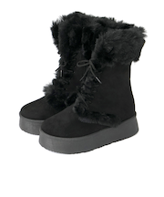 厚底レースアップムートンブーツ　(6417)