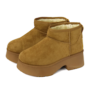 厚底チャンキーヒール×ショートムートンブーツ (6422)