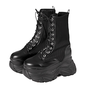 厚底9ホールレースアップニットブーツ (1914)