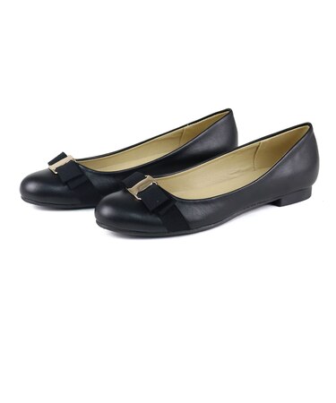 オフィス カジュアル フォーマル シンプルなフラットリボンバレエパンプス (5581)