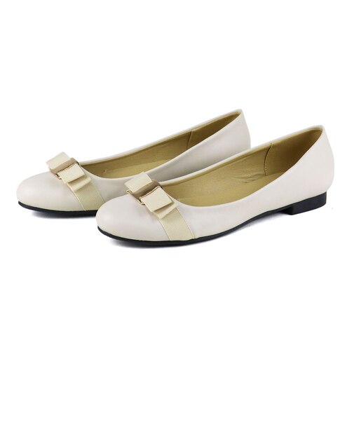 オフィス カジュアル フォーマル シンプルなフラットリボンバレエパンプス (5581)