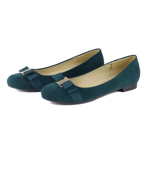 オフィス カジュアル フォーマル シンプルなフラットリボンバレエパンプス (5581)