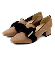 オフィス カジュアル フォーマル セットアップ ベルベットリボンヒールパンプス (1054)