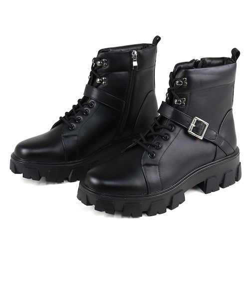 厚底ソール レースアップブーツ (1725)