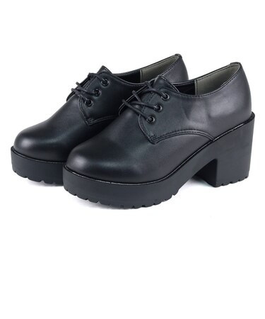 8cm厚底チャンキーヒールオックスフォードシューズ (3021)