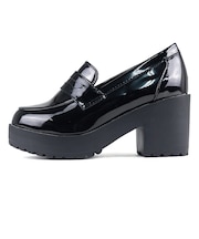 7.5cmチャンキーヒール厚底コインローファー (3023)