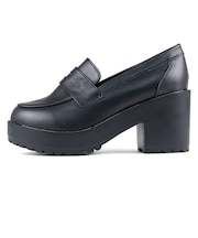 7.5cmチャンキーヒール厚底コインローファー (3023)