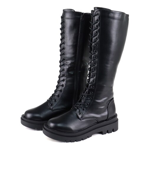 ロングレースアップブーツ (9090)