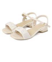 ギャザーサテンストラップサンダル (4208)