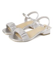 ギャザーサテンストラップサンダル (4208)