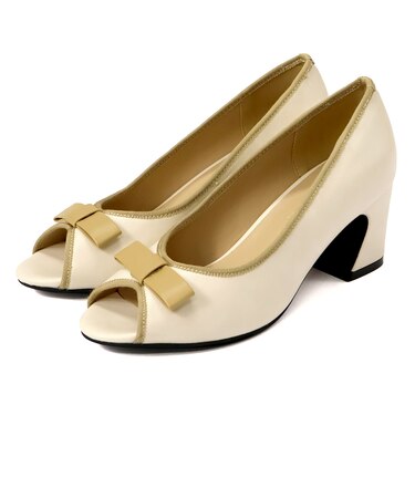 オープントゥリボンパンプス (4209)