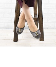 BRI-3[やわらか素材] リボン人工皮革バレエシューズ 