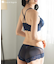 ベーシックな総レースで楽しむバッククロス×フロントホックしっかり盛って、デコルテ美人 「クロスレース ペアブラジャー（ワイヤー有り）」 ブラジャーショーツセット