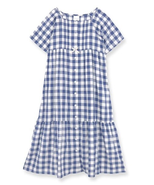 cotton-meバンブーコットン・前開きロング丈ワンピース