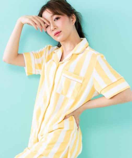 set-up半袖パジャマシャツ・ショートパンツ上下セット