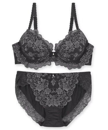 ロマンチックな華ありランジェリーしっかり盛胸&安定感◎ 「クラシカルフローラル ペアブラジャー(ワイヤー有り)」 ブラジャーショーツセット