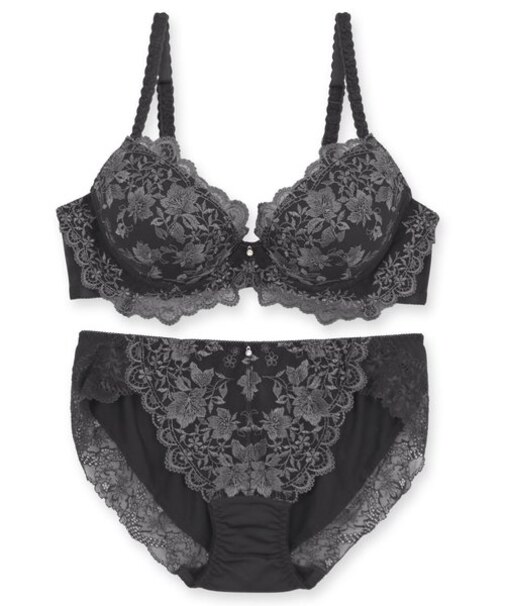 ロマンチックな華ありランジェリーしっかり盛胸&安定感◎ 「クラシカルフローラル ペアブラジャー(ワイヤー有り)」 ブラジャーショーツセット