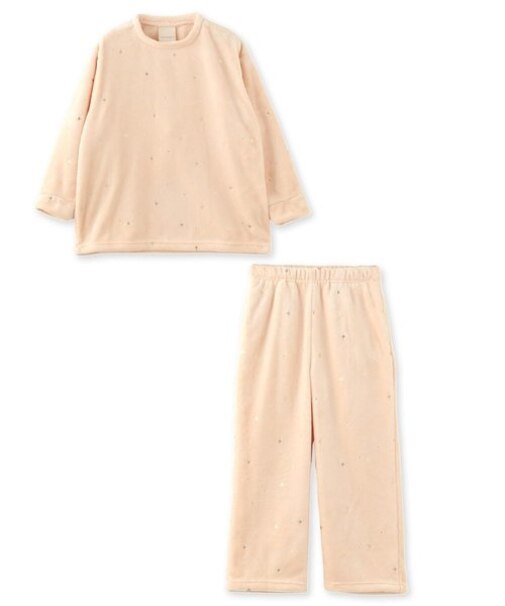 memory fleece メモリーフリースキッズかぶり上下セット（アラン編み・星柄・ボーダー）