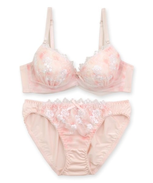 刺繍が可愛いブラ&ショーツSET 「 ペアブラジャー(ワイヤー有り)」 ブラジャーショーツセット