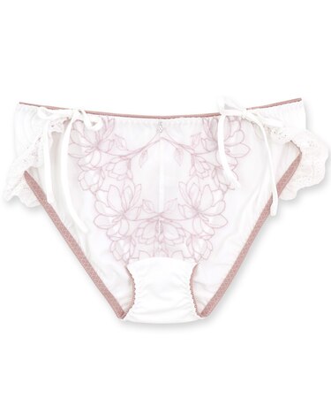 軽やかに揺れるチュールフラワー可愛くて楽ちんな紐ショーツ 「ノーブルティアラブラ002 脇紐」 脇紐ショーツ